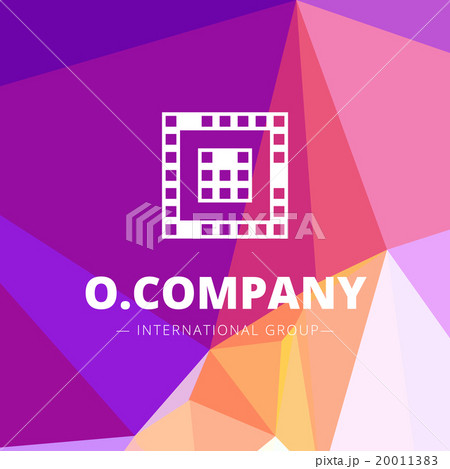 Vector pixel style geometric O letter logo 20011383