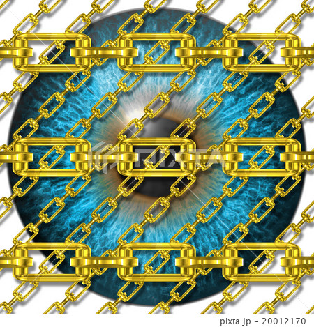 Iron chains with eye iris texture 20012170