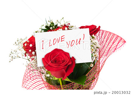 Roses bouquet and greeting card 20013032
