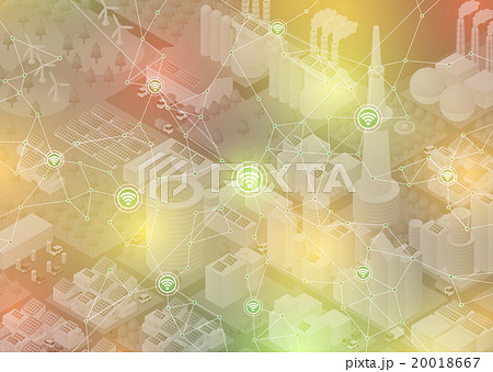 モノのインターネット（IoT）と都市　アブストラクトイメージ 20018667
