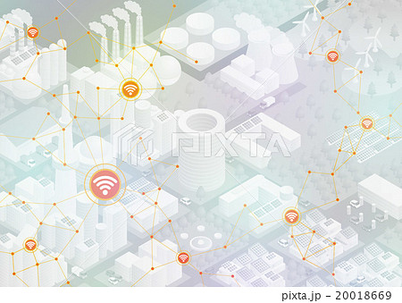 モノのインターネット（IoT）と都市　アブストラクトイメージ 20018669