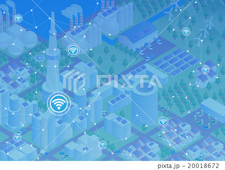 モノのインターネット（IoT）と都市　アブストラクトイメージ 20018672