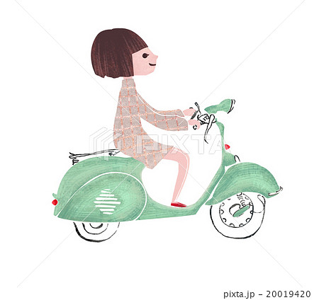 バイクの女のイラスト素材 0194
