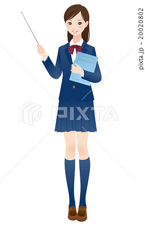 説明する学生 指し棒のイラスト素材 0802