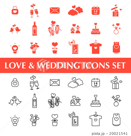 Valentines day, Love and Wedding icons set Valentines day, Love and Wedding icons set 20021541