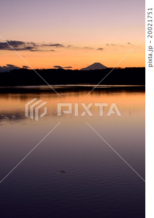 多摩湖から見える富士山 夕景 多摩湖から見える富士山 夕景 20021751
