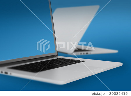 couple of open notebook on blue background. 20022456