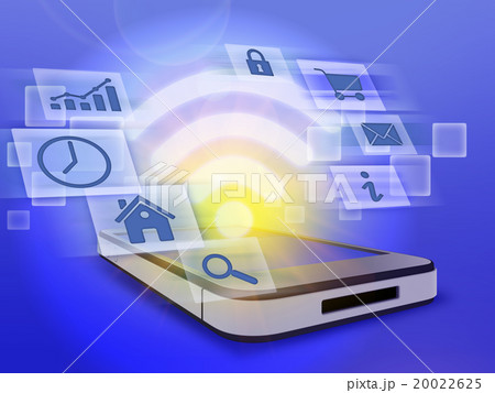 mobile phone and wi-fi sign surrounded by 20022625