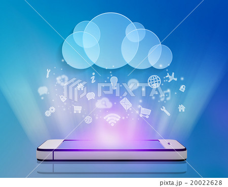 mobile phone application icons with cloud 20022628