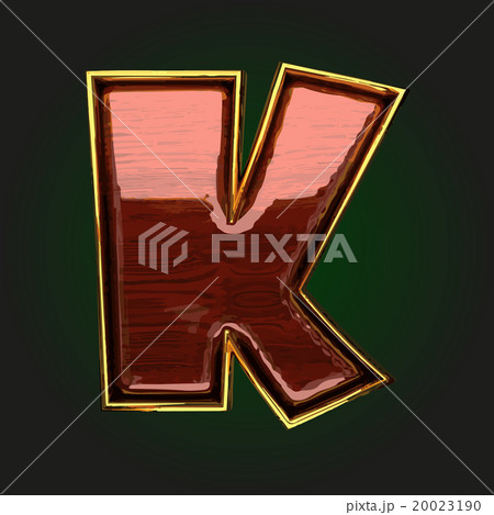k vector golden letter with red wood 20023190