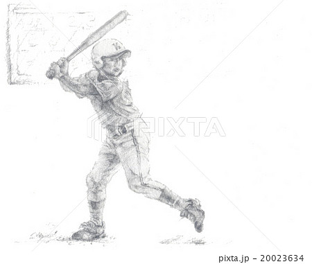 さあ来い 手描きイラスト少年野球のイラスト素材 20023634 Pixta