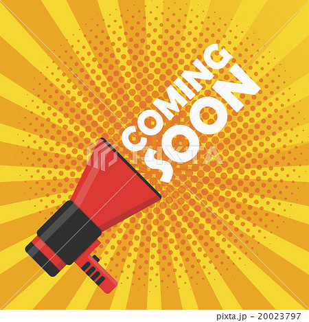 Coming soon vector banner. Announcement megaphone 20023797