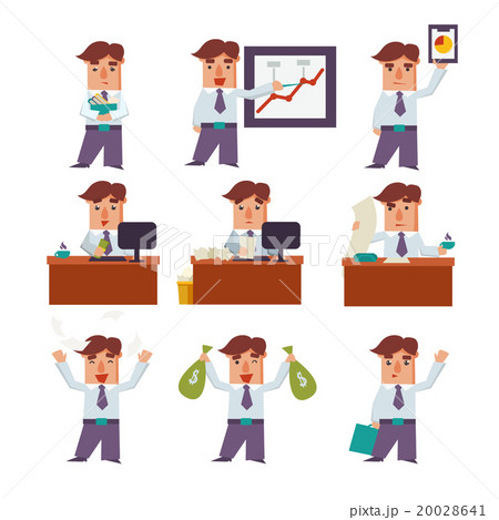 Set of Businessman Activities Vector 20028641