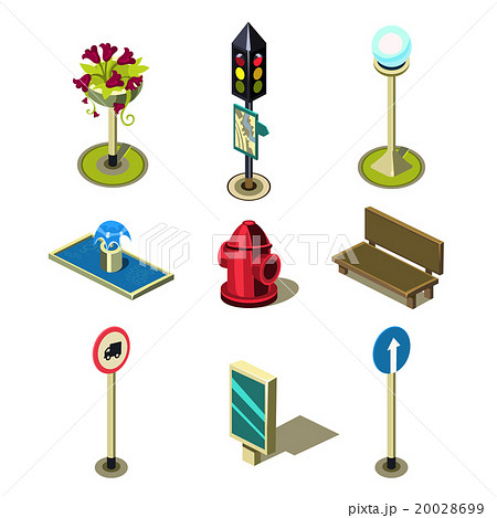 Flat 3d Isometric High Quality City Street Urban 20028699