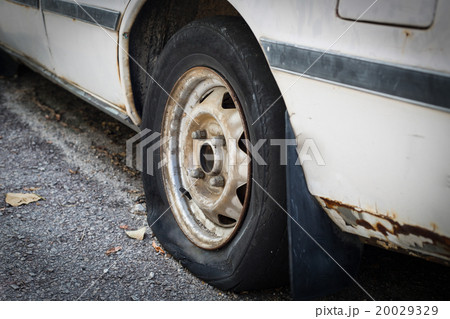 .Close up Flat tire .Close up Flat tire 20029329