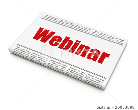 Studying concept: newspaper headline Webinar 20033099