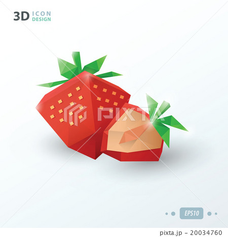 3d strawberries paper style 3d strawberries paper style 20034760
