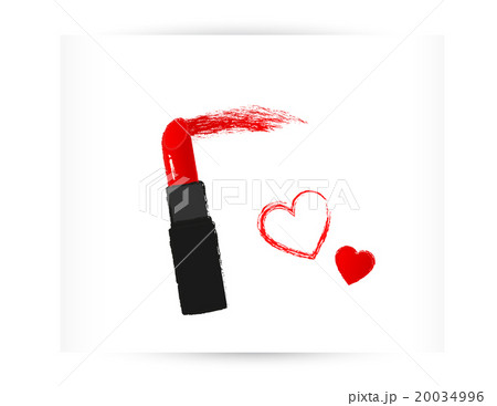 red lipstick with trace and heart 20034996
