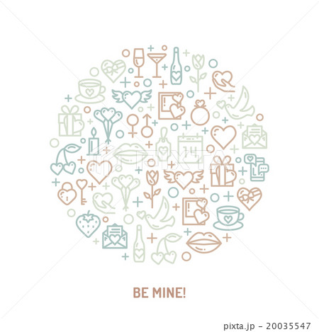 Valentines Day and wedding icons 20035547