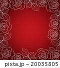Simple floral frame in white on red background. 20035805