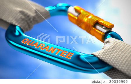 Blue Carabiner with Text Guarantee. 20036996
