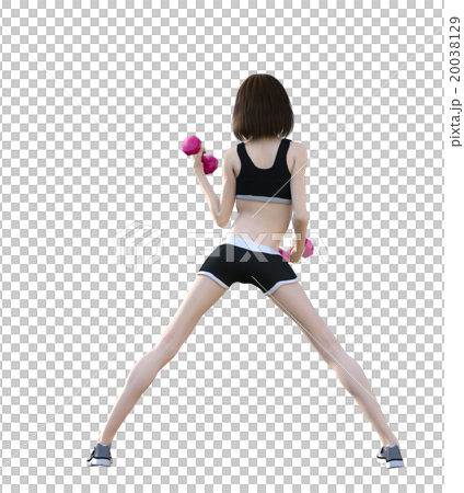 トレーニングする女性　3DCGイラスト素材 20038129
