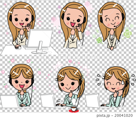 Female call center person material emotion smile 20041020