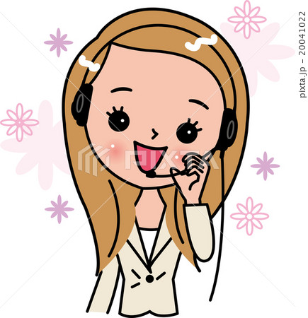 女性　コールセンター　人物素材　感情　笑顔 20041022