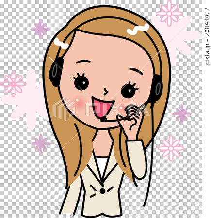 女性　コールセンター　人物素材　感情　笑顔 20041022