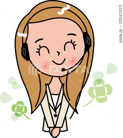 女性　コールセンター　人物素材　感情　笑顔 20041023