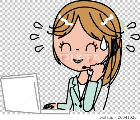 女性　コールセンター　人物素材　感情　苦情対応　クレーム 20041026