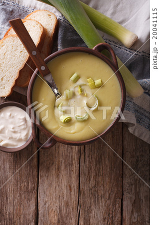 vichyssoise soup close-up on the table vichyssoise soup close-up on the table 20041115