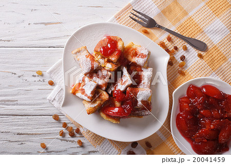 Kaiserschmarrn with plum sauce on a plate 20041459