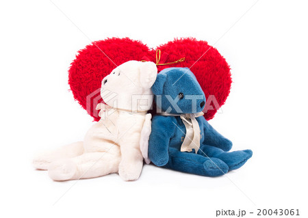 cute teddy bear white red heart valentine 20043061