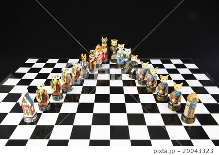 ネコとイヌのチェス駒 ネコとイヌのチェス駒 20043323