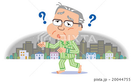 夜間徘徊　認知症　イラスト 20044755