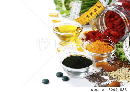 Superfoods on white background Superfoods on white background 20044888