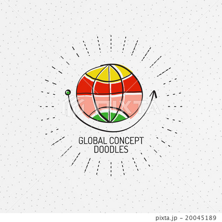 Vector multicolored hand-drawn doodles, icon Vector multicolored hand-drawn doodles, icon 20045189