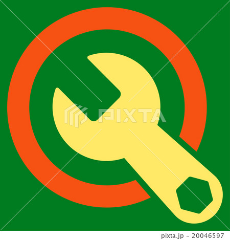 Rounded Wrench Flat Icon 20046597