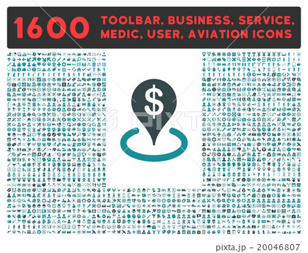 Geo Targeting Icon With Large Pictogram Collection Geo Targeting Icon With Large Pictogram Collection 20046807