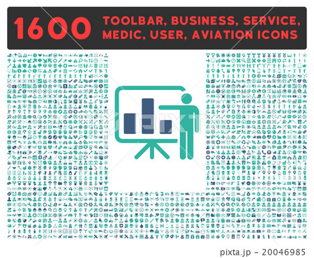 Presentation Icon With Large Pictogram Collection Presentation Icon With Large Pictogram Collection 20046985