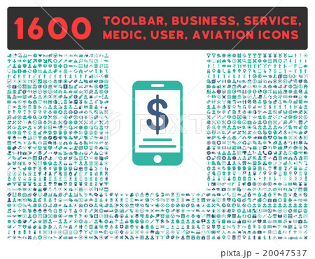 Mobile Wallet Icon With Large Pictogram Collection 20047537