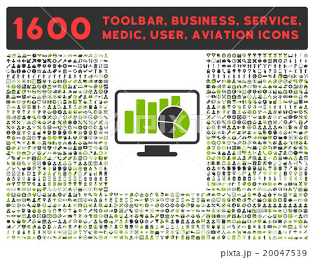 Statistics Icon With Large Pictogram Collection 20047539