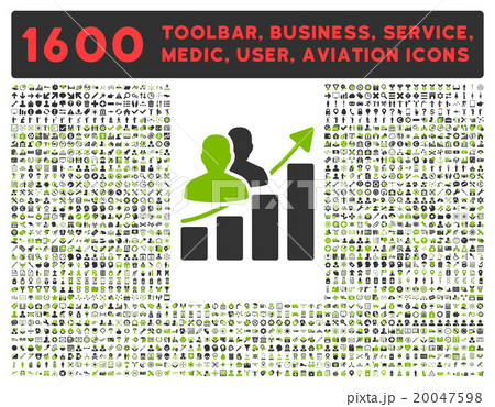 Audience Growth Icon With Large Pictogram Collection 20047598