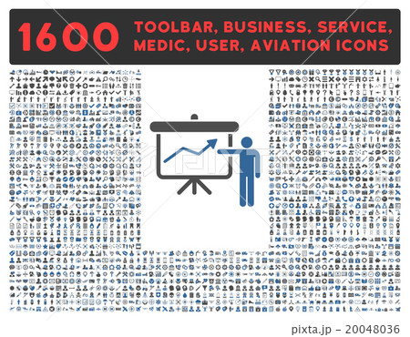 Project Presentation Icon With Large Pictogram Collection Project Presentation Icon With Large Pictogram Collection 20048036