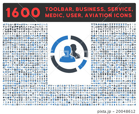 Demography Diagram Icon With Large Pictogram Collection 20048612