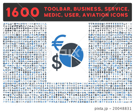 Currency Pie Chart Icon With Large Pictogram Collection 20048831