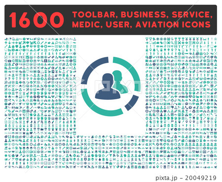 Demography Diagram Icon With Large Pictogram Collection 20049219