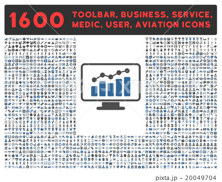 Monitoring Icon With Large Pictogram Collection 20049704