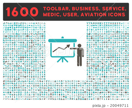 Project Presentation Icon With Large Pictogram Collection 20049711